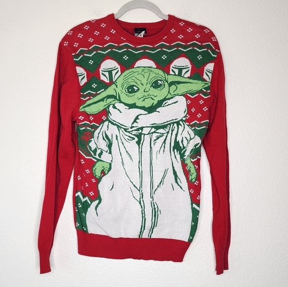 Star Wars Grogu Baby Yoda Mandalorian Christmas Holiday Ugly Sweater M - Picture 1 of 5